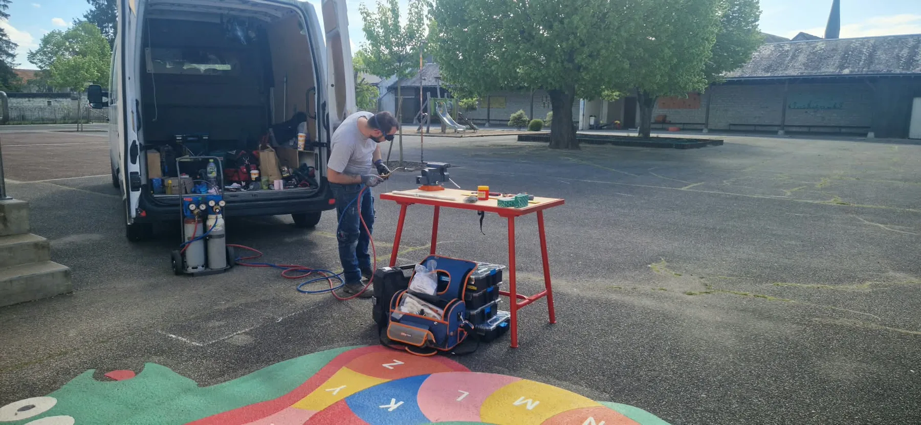 Installation du poste de travail mobile — Intervention sur site