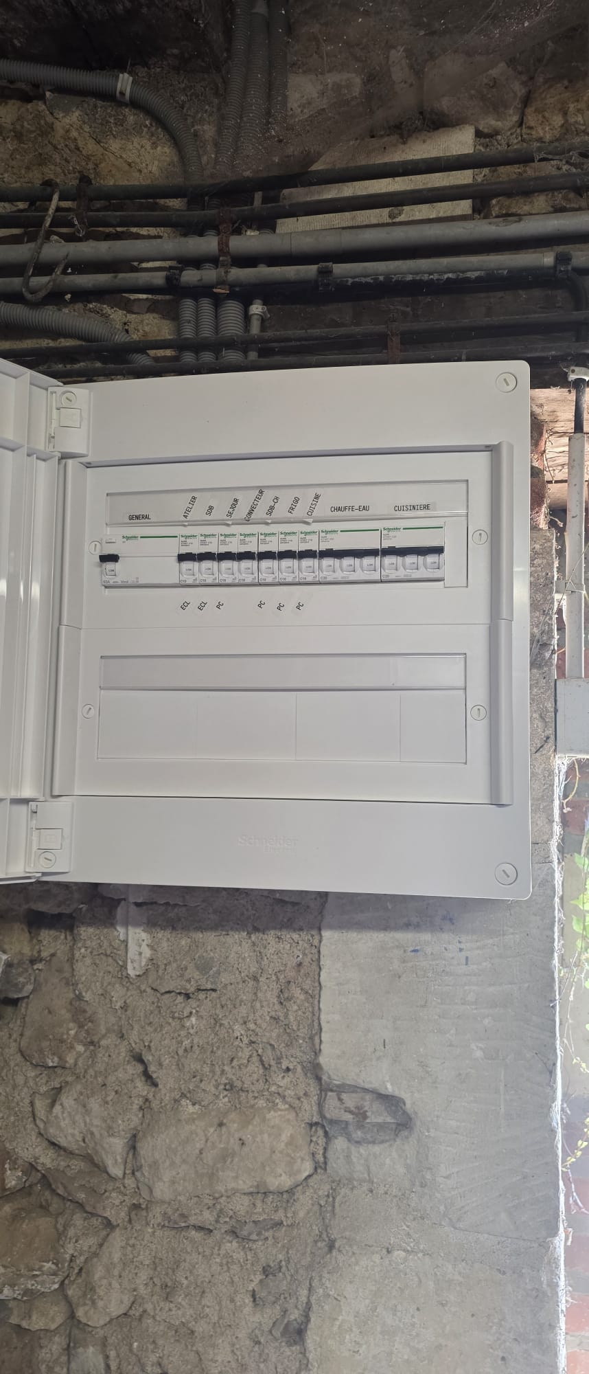 Tableau électrique en rénovation — Circuits repérés