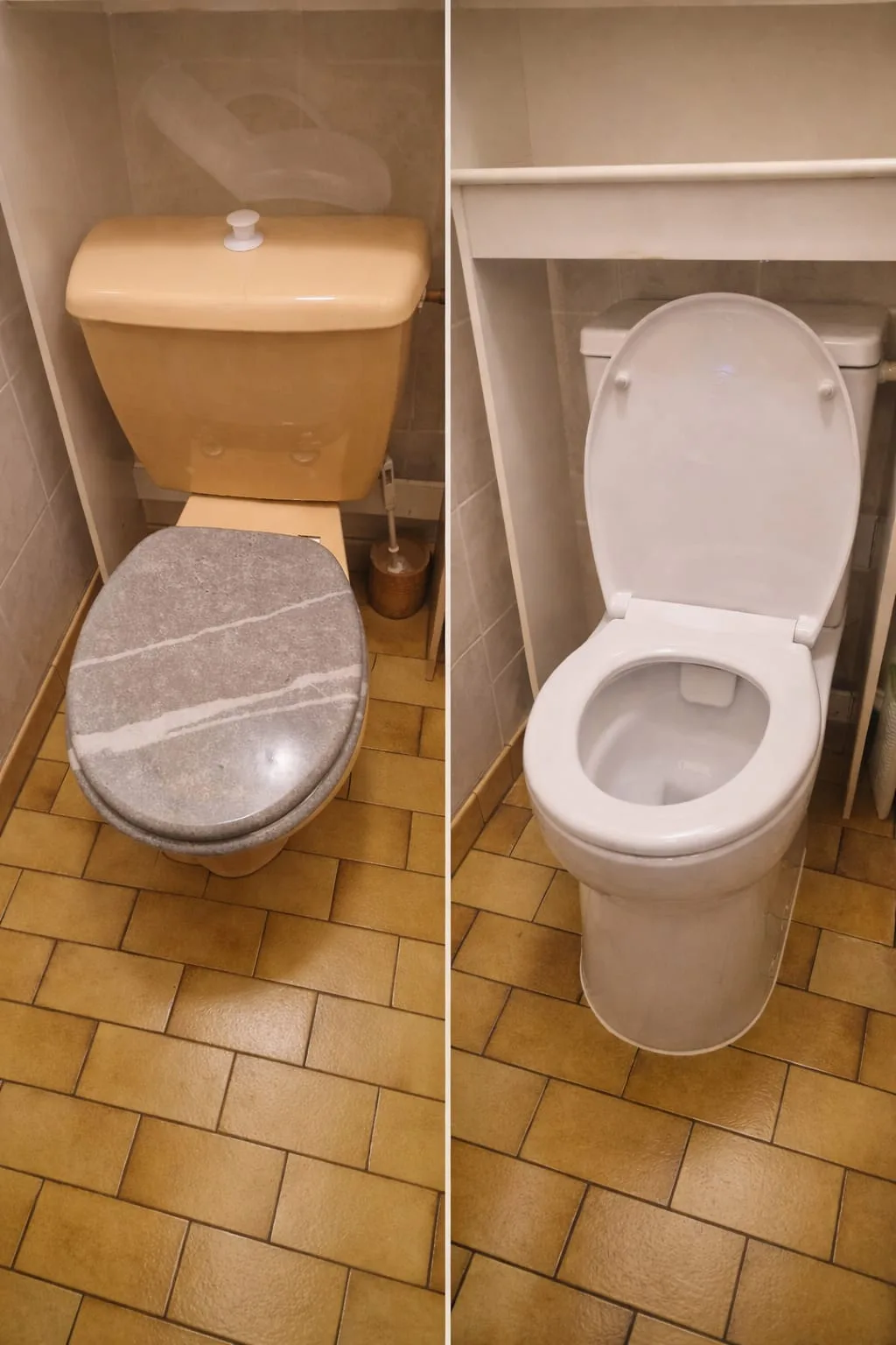 Remplacement d’un WC — Avant / après